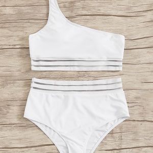 One shoulder high waist bikini 🤍 SHEIN